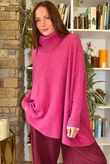Beyond Terry Oversized Cowl Knit Raspberry Marl